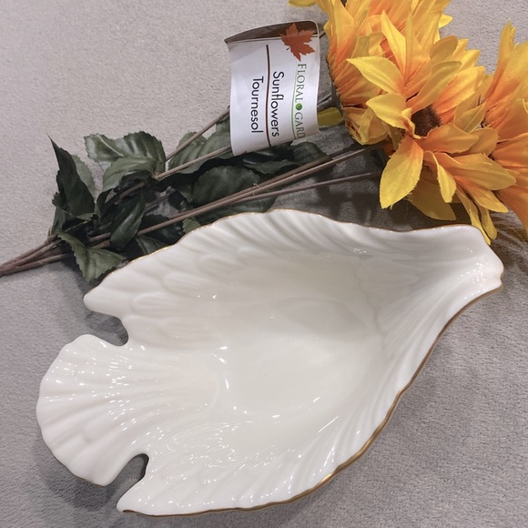 Vintage Lenox Dove Bird Candy Dish Cute Off White Open Ivory Bowl With Gold Trim - Picture 3 of 9